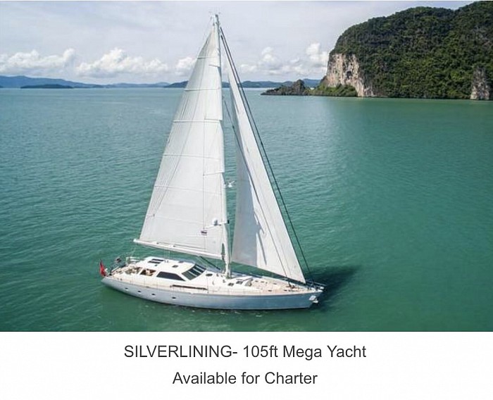Silver Lining 105 sailing yacht, Charter in Phuket, Pangna Bay, Langkowi, Malaysia and Burma