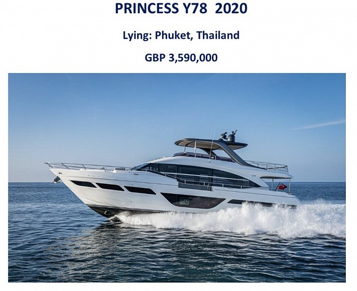 2020 Princess Y78 Laying Phuket, Price: GBP 3,590,000